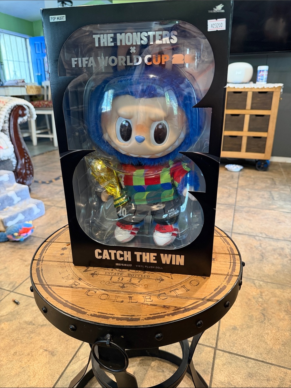 POP MART The Monsters "Catch The Win" Blue Plush Doll - FIFA World Cup Edition